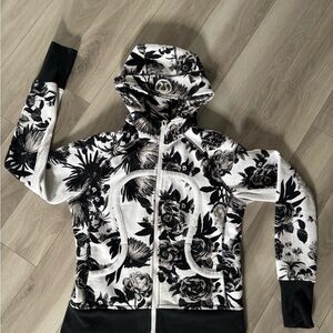 Floral Black and White Women's Jacket